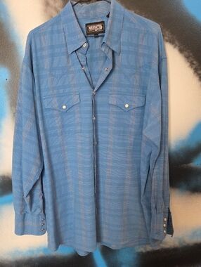 Resistol Rodeo Gear Blue Western Snap Shirt